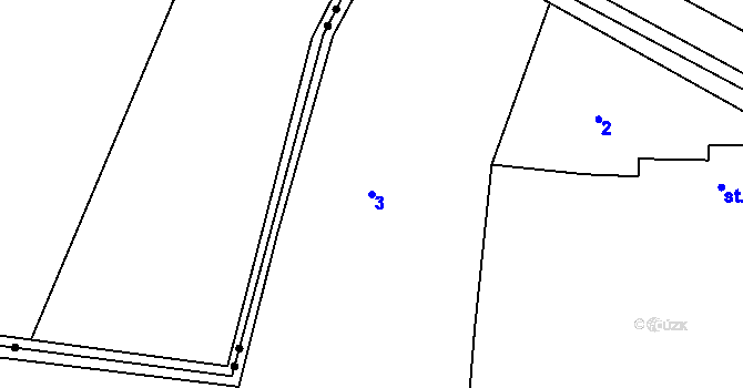 Parcela st. 3 v KÚ Chvalovice u Nymburka, Katastrální mapa
