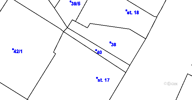 Parcela st. 40 v KÚ Chvalovice u Nymburka, Katastrální mapa