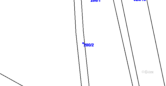 Parcela st. 200/2 v KÚ Chvalovice u Nymburka, Katastrální mapa