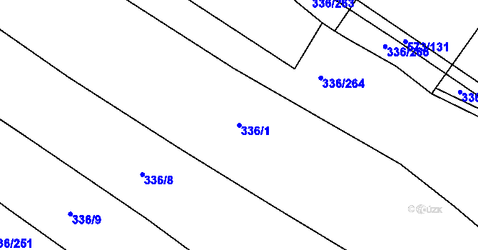 Parcela st. 336/1 v KÚ Chvalovice u Nymburka, Katastrální mapa