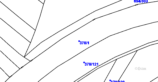 Parcela st. 378/1 v KÚ Chvalovice u Nymburka, Katastrální mapa