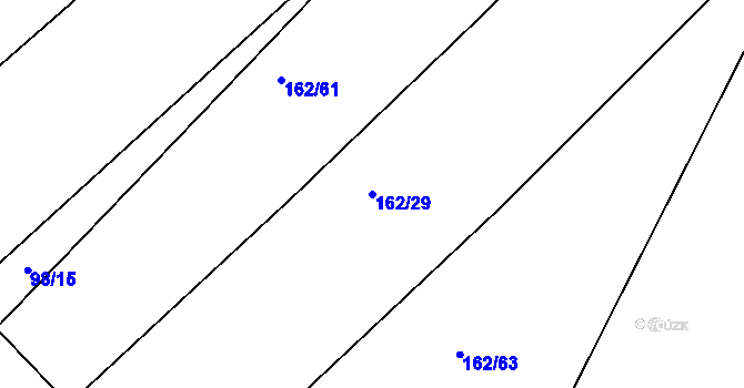 Parcela st. 162/29 v KÚ Chvalovice u Nymburka, Katastrální mapa