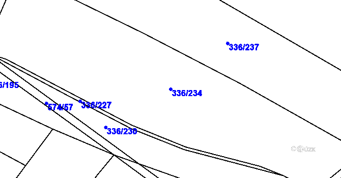 Parcela st. 336/234 v KÚ Chvalovice u Nymburka, Katastrální mapa