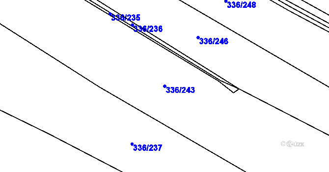 Parcela st. 336/243 v KÚ Chvalovice u Nymburka, Katastrální mapa