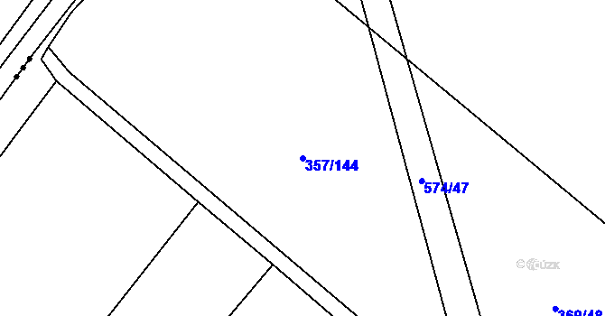 Parcela st. 357/144 v KÚ Chvalovice u Nymburka, Katastrální mapa