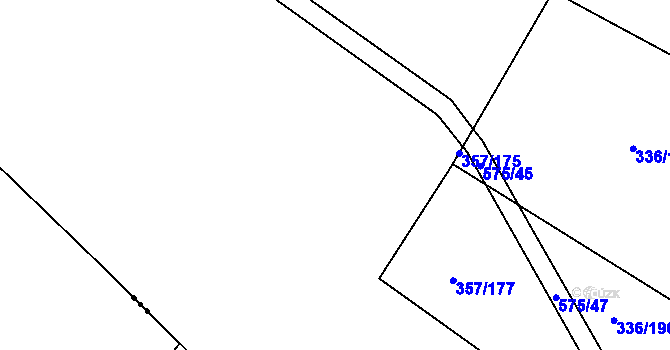 Parcela st. 357/173 v KÚ Chvalovice u Nymburka, Katastrální mapa
