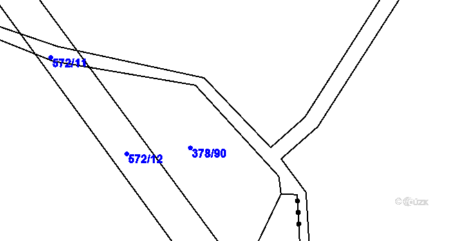 Parcela st. 378/91 v KÚ Chvalovice u Nymburka, Katastrální mapa