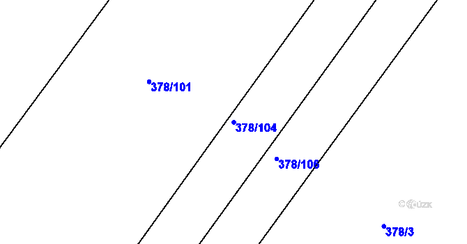 Parcela st. 378/104 v KÚ Chvalovice u Nymburka, Katastrální mapa