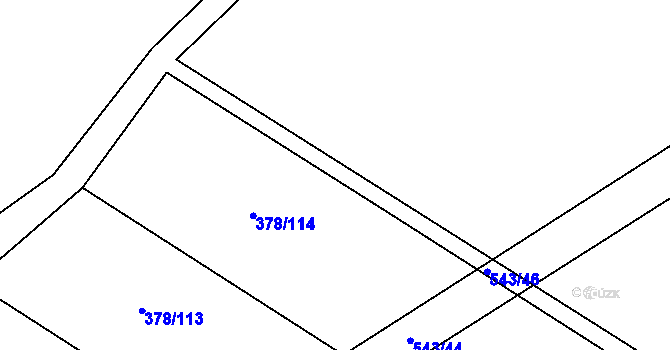 Parcela st. 378/115 v KÚ Chvalovice u Nymburka, Katastrální mapa