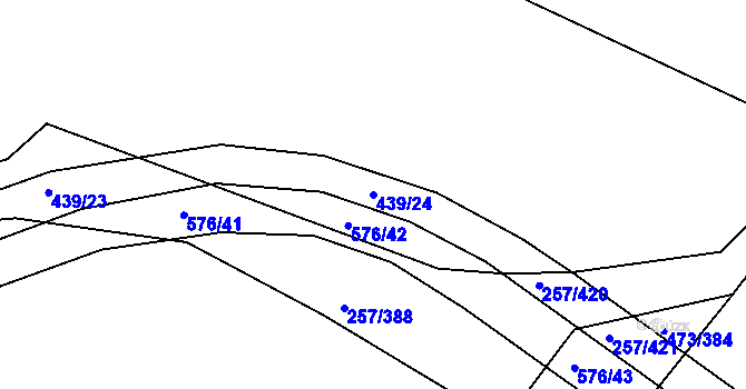 Parcela st. 439/24 v KÚ Chvalovice u Nymburka, Katastrální mapa