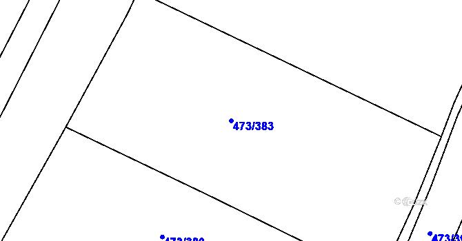 Parcela st. 473/383 v KÚ Chvalovice u Nymburka, Katastrální mapa