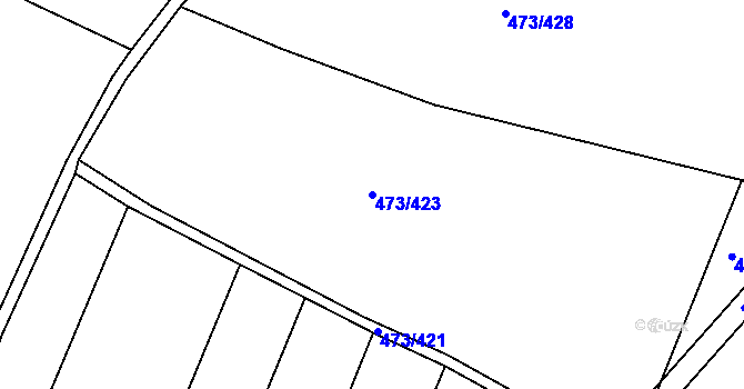 Parcela st. 473/423 v KÚ Chvalovice u Nymburka, Katastrální mapa