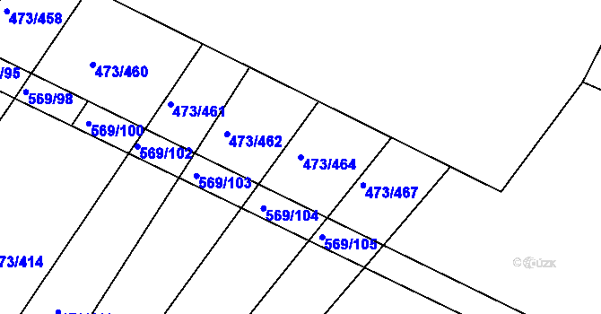 Parcela st. 473/464 v KÚ Chvalovice u Nymburka, Katastrální mapa