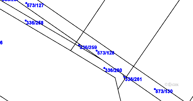 Parcela st. 573/128 v KÚ Chvalovice u Nymburka, Katastrální mapa