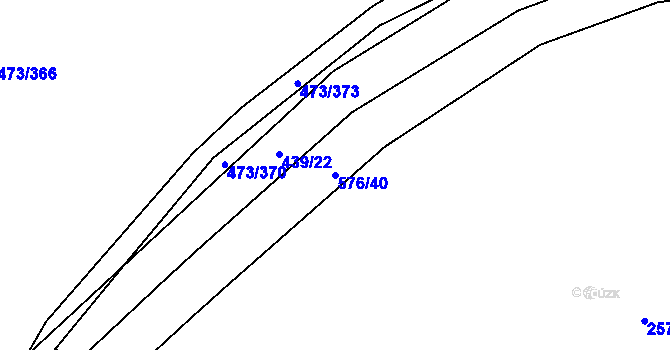 Parcela st. 576/40 v KÚ Chvalovice u Nymburka, Katastrální mapa