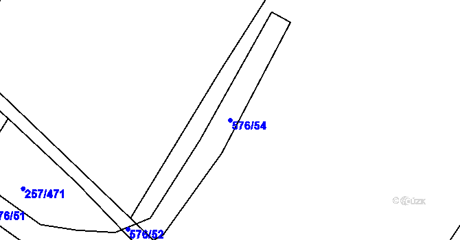 Parcela st. 576/54 v KÚ Chvalovice u Nymburka, Katastrální mapa