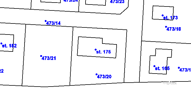 Parcela st. 175 v KÚ Chvalovice u Nymburka, Katastrální mapa