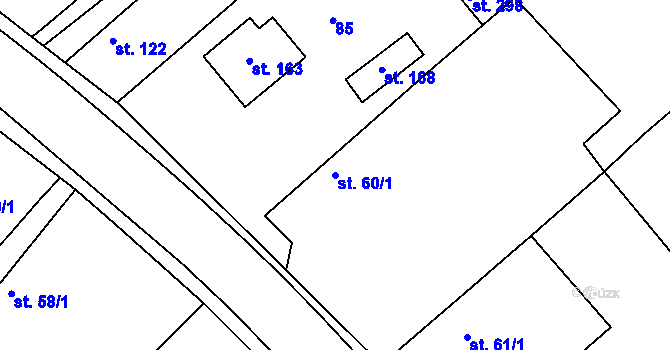 Parcela st. 60/1 v KÚ Kovanice, Katastrální mapa