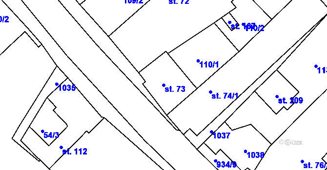 Parcela st. 73 v KÚ Kovanice, Katastrální mapa