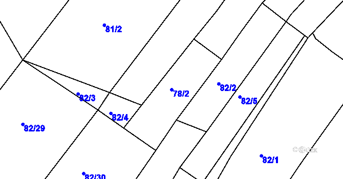 Parcela st. 78/2 v KÚ Kovanice, Katastrální mapa