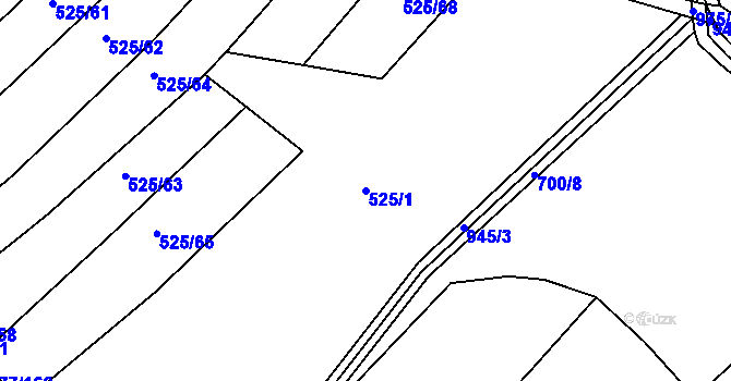 Parcela st. 525/1 v KÚ Kovanice, Katastrální mapa