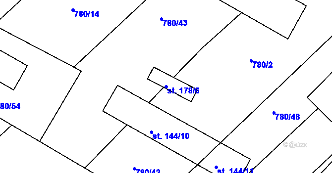 Parcela st. 178/6 v KÚ Kovanice, Katastrální mapa