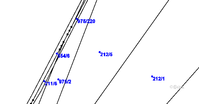 Parcela st. 212/5 v KÚ Kovanice, Katastrální mapa