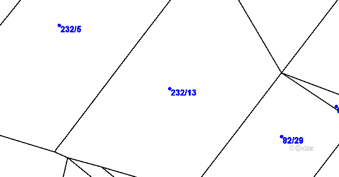 Parcela st. 232/13 v KÚ Kovanice, Katastrální mapa