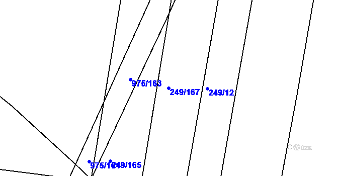 Parcela st. 249/167 v KÚ Kovanice, Katastrální mapa