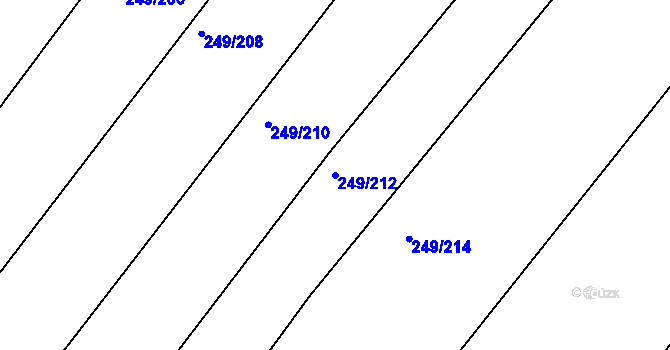 Parcela st. 249/212 v KÚ Kovanice, Katastrální mapa