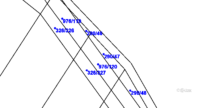 Parcela st. 290/47 v KÚ Kovanice, Katastrální mapa