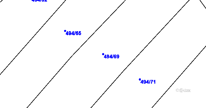 Parcela st. 494/69 v KÚ Kovanice, Katastrální mapa