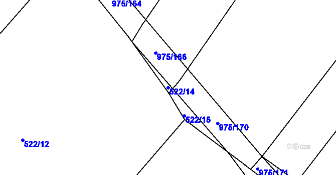 Parcela st. 522/14 v KÚ Kovanice, Katastrální mapa