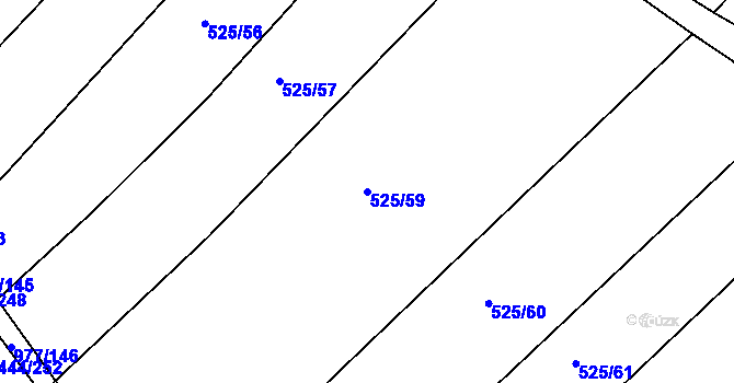 Parcela st. 525/59 v KÚ Kovanice, Katastrální mapa