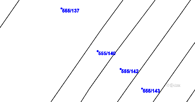 Parcela st. 555/140 v KÚ Kovanice, Katastrální mapa