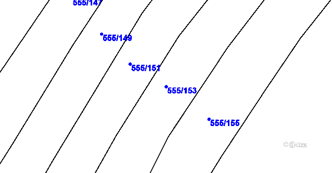Parcela st. 555/153 v KÚ Kovanice, Katastrální mapa