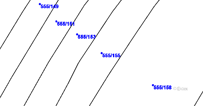Parcela st. 555/155 v KÚ Kovanice, Katastrální mapa