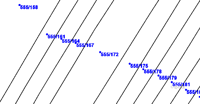 Parcela st. 555/172 v KÚ Kovanice, Katastrální mapa