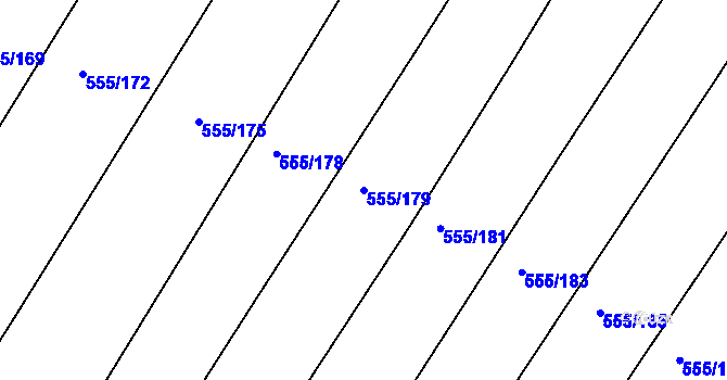 Parcela st. 555/179 v KÚ Kovanice, Katastrální mapa