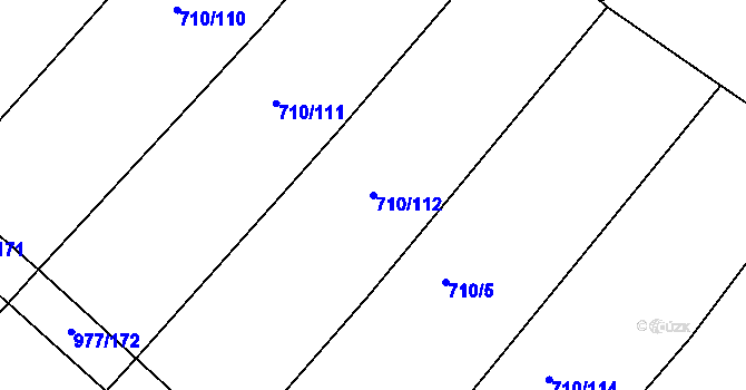 Parcela st. 710/112 v KÚ Kovanice, Katastrální mapa