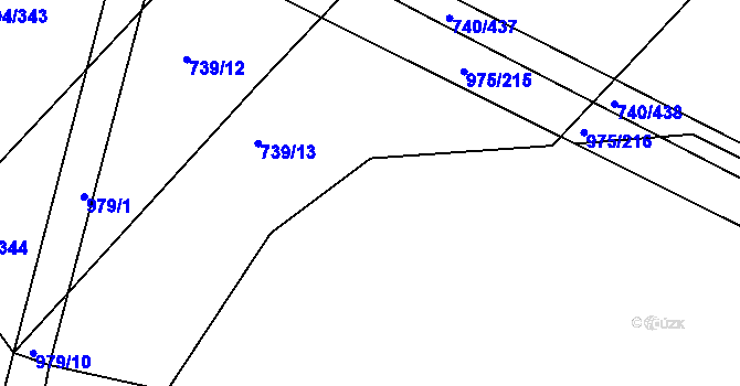 Parcela st. 739/14 v KÚ Kovanice, Katastrální mapa