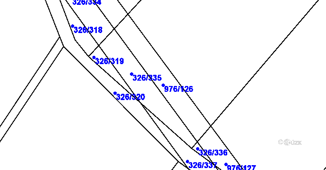 Parcela st. 976/126 v KÚ Kovanice, Katastrální mapa