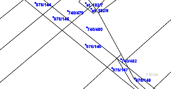 Parcela st. 976/146 v KÚ Kovanice, Katastrální mapa
