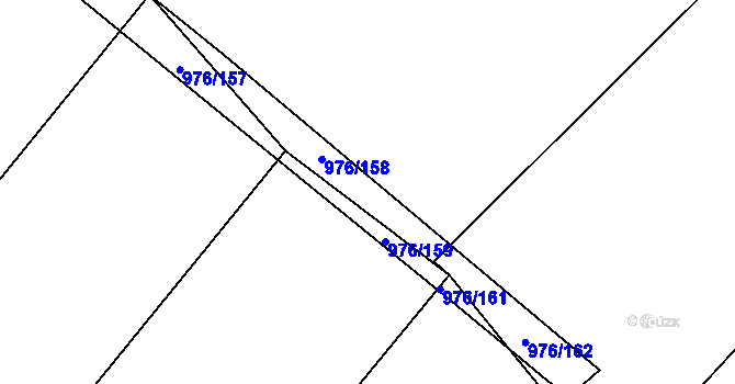 Parcela st. 976/160 v KÚ Kovanice, Katastrální mapa