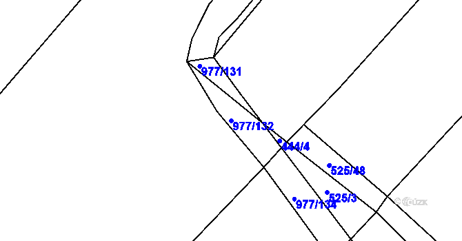 Parcela st. 977/132 v KÚ Kovanice, Katastrální mapa