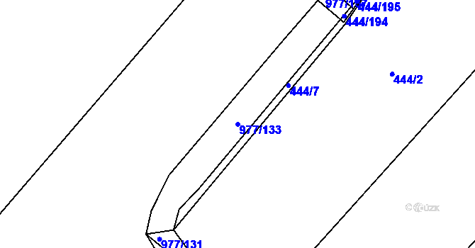 Parcela st. 977/133 v KÚ Kovanice, Katastrální mapa