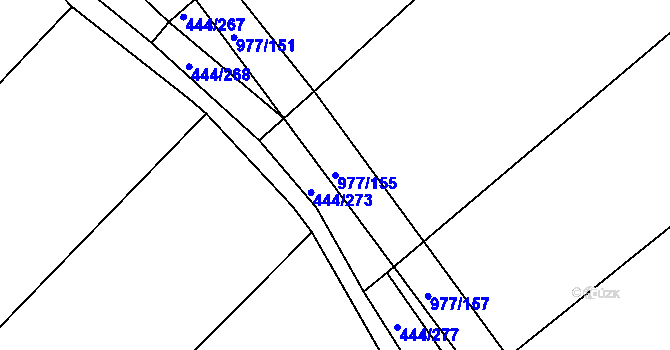 Parcela st. 977/155 v KÚ Kovanice, Katastrální mapa