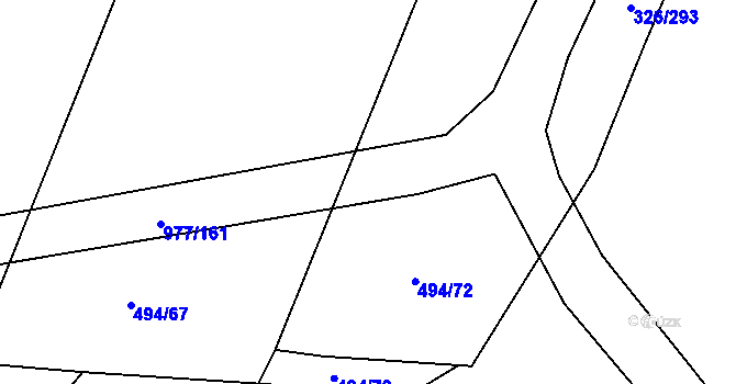 Parcela st. 977/164 v KÚ Kovanice, Katastrální mapa