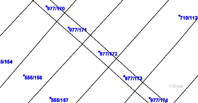 Parcela st. 977/172 v KÚ Kovanice, Katastrální mapa