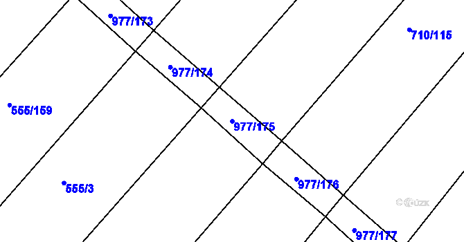Parcela st. 977/175 v KÚ Kovanice, Katastrální mapa